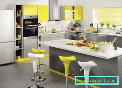 306-Kitchen in lemon color - 75 photos