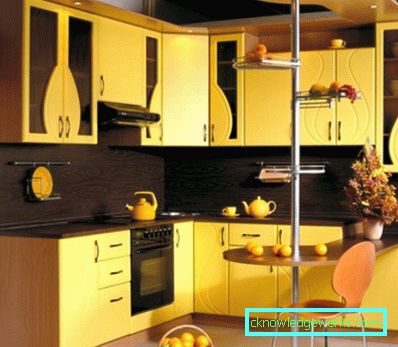 306-Kitchen in lemon color - 75 photos