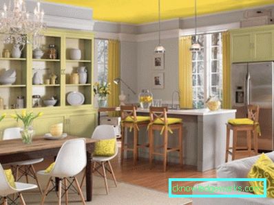 306-Kitchen in lemon color - 75 photos
