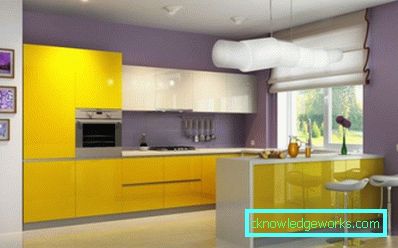 306-Kitchen in lemon color - 75 photos