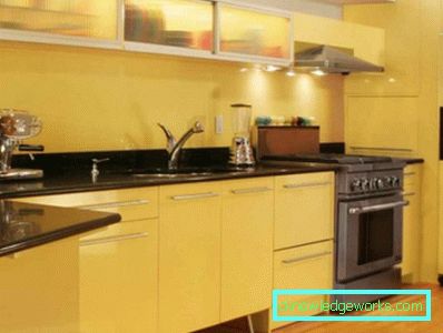 306-Kitchen in lemon color - 75 photos