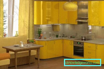 306-Kitchen in lemon color - 75 photos