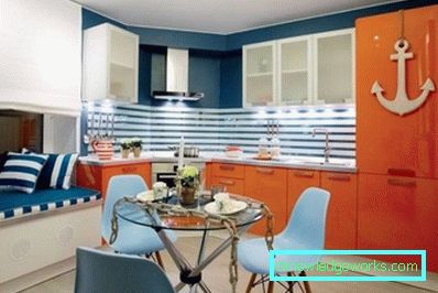 Orange kitchen in the interior - a successful combination