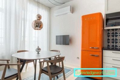 Orange kitchen in the interior - a successful combination