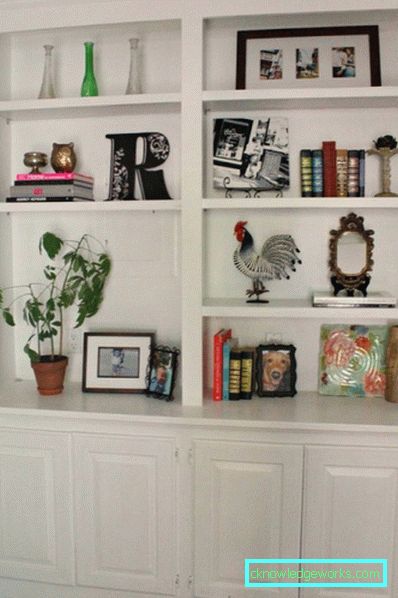 Shelves in the living room - 85 photos of ideas how to