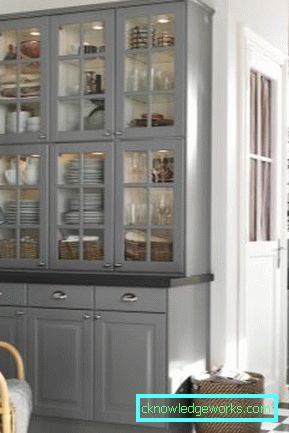 Cabinet for dishes in the kitchen