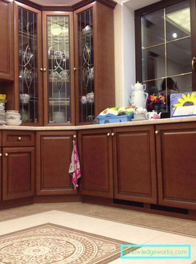 Cabinet for dishes in the kitchen