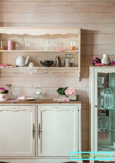 Cabinet for dishes in the kitchen