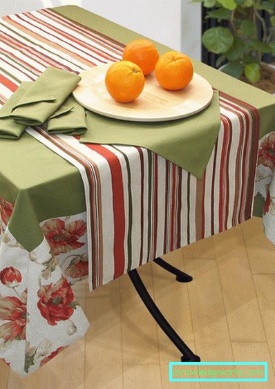 Cloth on the table for the kitchen Cloth on the table for the kitchen