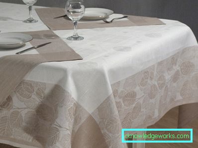 Cloth on the table for the kitchen Cloth on the table for the kitchen