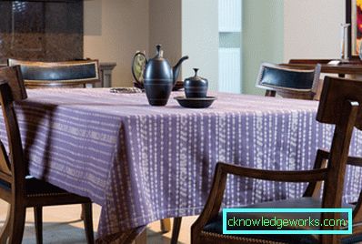 Cloth on the table for the kitchen Cloth on the table for the kitchen