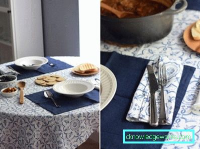 Cloth on the table for the kitchen Cloth on the table for the kitchen