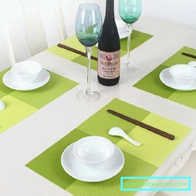 Cloth on the table for the kitchen Cloth on the table for the kitchen