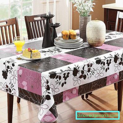 Cloth on the table for the kitchen Cloth on the table for the kitchen