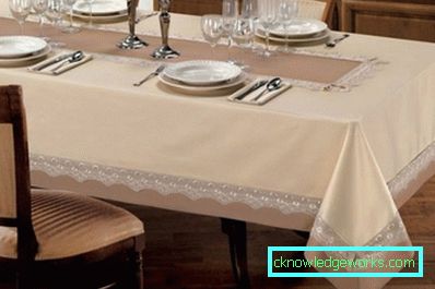 Cloth on the table for the kitchen Cloth on the table for the kitchen