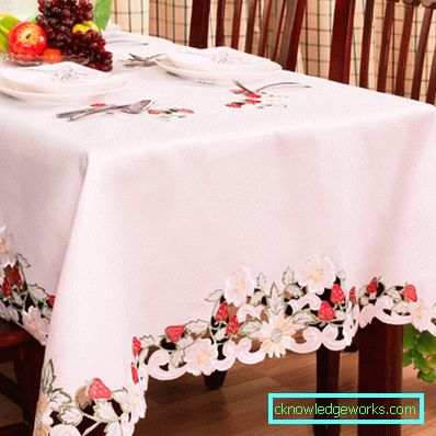 Cloth on the table for the kitchen Cloth on the table for the kitchen