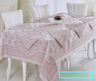 Cloth on the table for the kitchen Cloth on the table for the kitchen