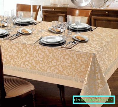 Cloth on the table for the kitchen Cloth on the table for the kitchen