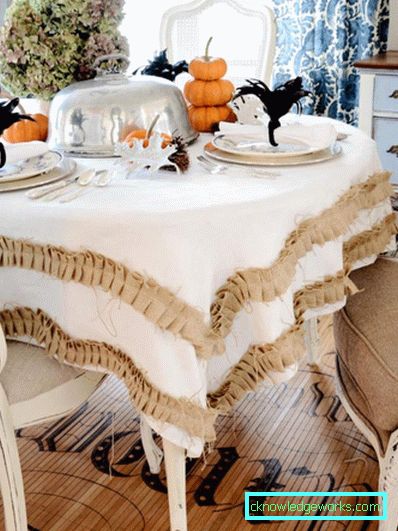Cloth on the table for the kitchen Cloth on the table for the kitchen