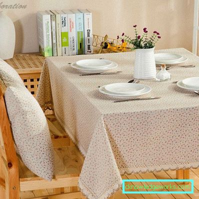 Cloth on the table for the kitchen Cloth on the table for the kitchen