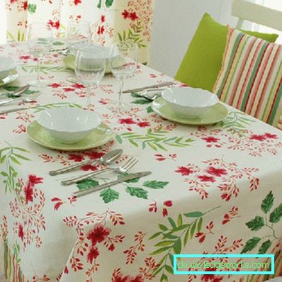 Cloth on the table for the kitchen Cloth on the table for the kitchen