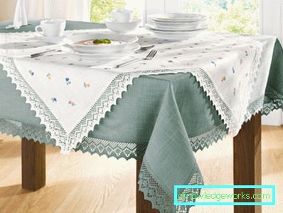 Cloth on the table for the kitchen Cloth on the table for the kitchen