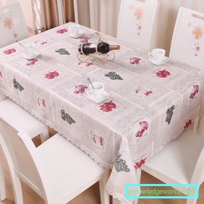 Cloth on the table for the kitchen Cloth on the table for the kitchen
