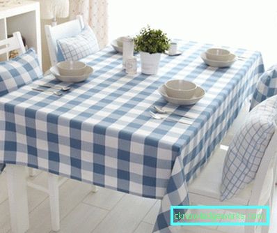 Cloth on the table for the kitchen Cloth on the table for the kitchen