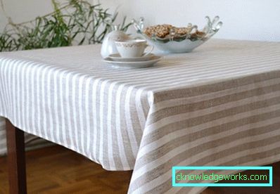 Cloth on the table for the kitchen Cloth on the table for the kitchen