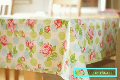 Cloth on the table for the kitchen Cloth on the table for the kitchen