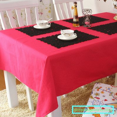 Cloth on the table for the kitchen Cloth on the table for the kitchen
