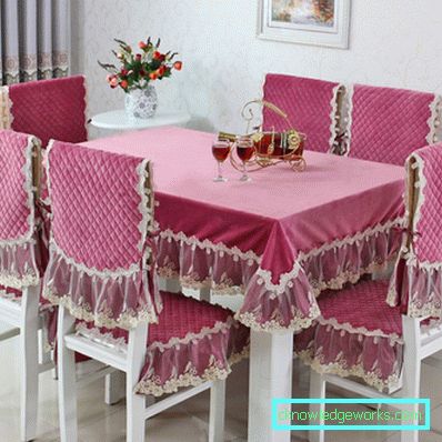 Cloth on the table for the kitchen Cloth on the table for the kitchen