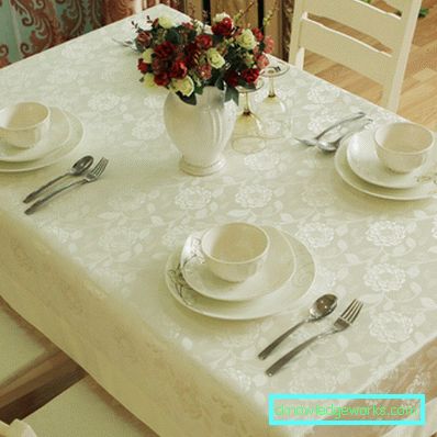 Cloth on the table for the kitchen Cloth on the table for the kitchen