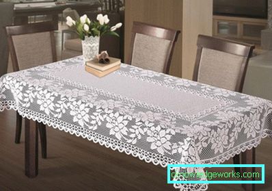 Cloth on the table for the kitchen Cloth on the table for the kitchen