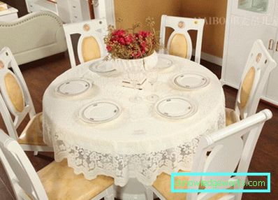 Cloth on the table for the kitchen Cloth on the table for the kitchen