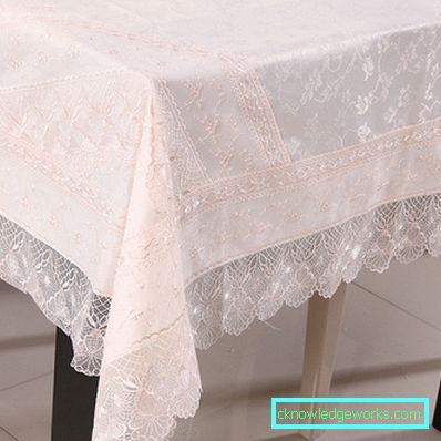 Cloth on the table for the kitchen Cloth on the table for the kitchen