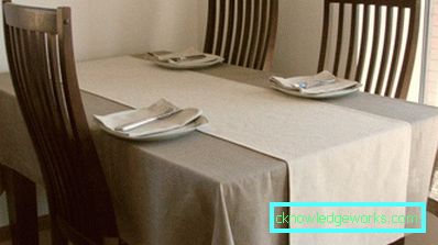 Cloth on the table for the kitchen Cloth on the table for the kitchen
