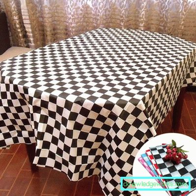 Cloth on the table for the kitchen Cloth on the table for the kitchen