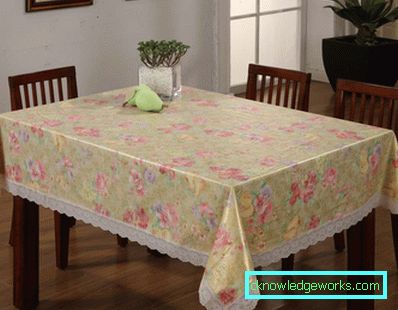Cloth on the table for the kitchen Cloth on the table for the kitchen
