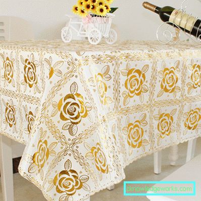 Cloth on the table for the kitchen Cloth on the table for the kitchen