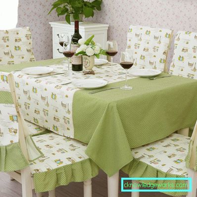 Cloth on the table for the kitchen Cloth on the table for the kitchen