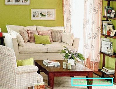 The combination of colors in the interior of the living room - examples of fashion trends in the photo