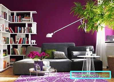 The combination of colors in the interior of the living room - examples of fashion trends in the photo