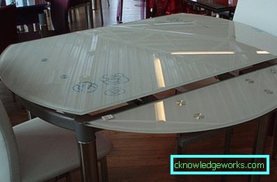 Glass sliding kitchen table Glass sliding kitchen table