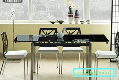 Glass sliding kitchen table Glass sliding kitchen table