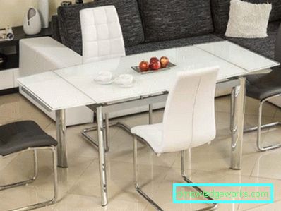Glass sliding kitchen table Glass sliding kitchen table