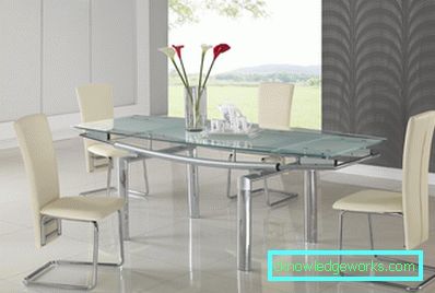 Glass sliding kitchen table Glass sliding kitchen table