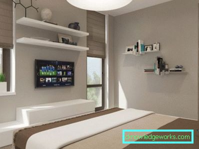 Tv in the bedroom - the secrets of an unusual combination in