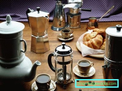 Types of rozhkovy coffee makers