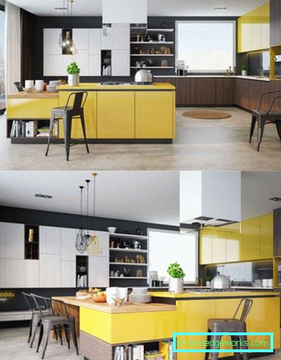 165-yellow kitchen - the color of heat